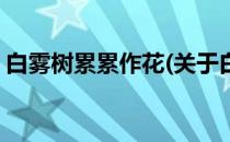 白雾树累累作花(关于白雾树累累作花的简介)