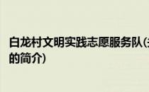 白龙村文明实践志愿服务队(关于白龙村文明实践志愿服务队的简介)