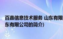 百嘉信息技术服务 山东有限公司(关于百嘉信息技术服务 山东有限公司的简介)