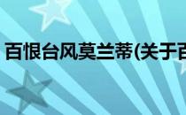 百恨台风莫兰蒂(关于百恨台风莫兰蒂的简介)