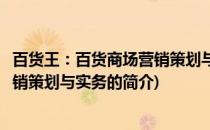 百货王：百货商场营销策划与实务(关于百货王：百货商场营销策划与实务的简介)