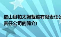 皮山县帕太姆裁缝有限责任公司(关于皮山县帕太姆裁缝有限责任公司的简介)