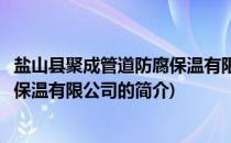 盐山县聚成管道防腐保温有限公司(关于盐山县聚成管道防腐保温有限公司的简介)