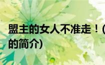 盟主的女人不准走！(关于盟主的女人不准走！的简介)