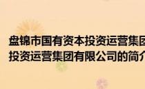 盘锦市国有资本投资运营集团有限公司(关于盘锦市国有资本投资运营集团有限公司的简介)