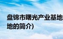 盘锦市曙光产业基地(关于盘锦市曙光产业基地的简介)