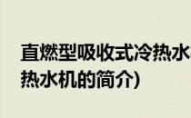 直燃型吸收式冷热水机(关于直燃型吸收式冷热水机的简介)