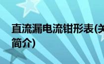 直流漏电流钳形表(关于直流漏电流钳形表的简介)