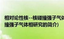 相对论性核--核碰撞强子气体相研究(关于相对论性核--核碰撞强子气体相研究的简介)