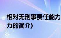 相对无刑事责任能力(关于相对无刑事责任能力的简介)