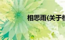 相思雨(关于相思雨的简介)
