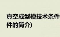 真空成型模技术条件(关于真空成型模技术条件的简介)