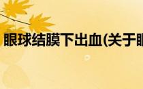 眼球结膜下出血(关于眼球结膜下出血的简介)