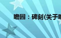 瞻园：碑刻(关于瞻园：碑刻的简介)