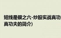短线是银之六-炒股实战真功夫(关于短线是银之六-炒股实战真功夫的简介)