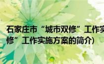 石家庄市“城市双修”工作实施方案(关于石家庄市“城市双修”工作实施方案的简介)