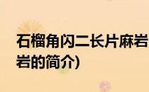 石榴角闪二长片麻岩(关于石榴角闪二长片麻岩的简介)