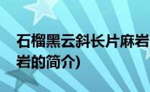 石榴黑云斜长片麻岩(关于石榴黑云斜长片麻岩的简介)