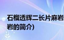 石榴透辉二长片麻岩(关于石榴透辉二长片麻岩的简介)