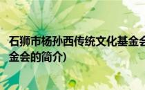 石狮市杨孙西传统文化基金会(关于石狮市杨孙西传统文化基金会的简介)