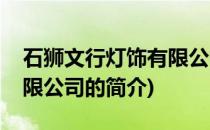 石狮文行灯饰有限公司(关于石狮文行灯饰有限公司的简介)