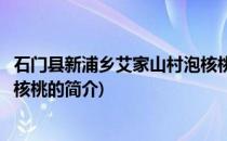 石门县新浦乡艾家山村泡核桃(关于石门县新浦乡艾家山村泡核桃的简介)