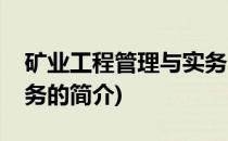 矿业工程管理与实务(关于矿业工程管理与实务的简介)