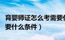 育婴师证怎么考需要什么（育婴师证怎么考需要什么条件）