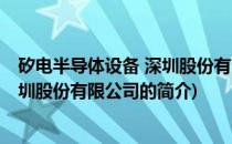矽电半导体设备 深圳股份有限公司(关于矽电半导体设备 深圳股份有限公司的简介)