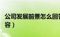 公司发展前景怎么回答（公司发展前景怎么形容）