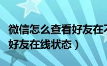 微信怎么查看好友在不在里面（微信怎么查看好友在线状态）