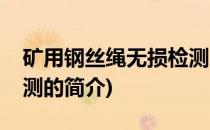 矿用钢丝绳无损检测(关于矿用钢丝绳无损检测的简介)