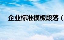 企业标准模板段落（企业标准模板撰写）