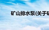 矿山排水泵(关于矿山排水泵的简介)