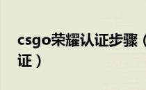 csgo荣耀认证步骤（CSGO如何进行荣耀认证）