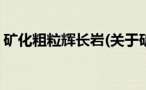 矿化粗粒辉长岩(关于矿化粗粒辉长岩的简介)