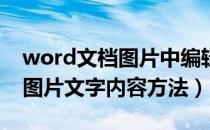 word文档图片中编辑文字（Word文档编辑图片文字内容方法）