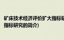 矿床技术经济评价扩大指标研究(关于矿床技术经济评价扩大指标研究的简介)