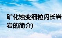矿化蚀变细粒闪长岩(关于矿化蚀变细粒闪长岩的简介)
