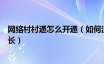 网络村村通怎么开通（如何注册村网通会员和开通村网通站长）