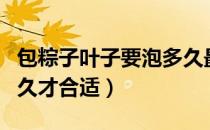 包粽子叶子要泡多久最佳（包粽子的叶子泡多久才合适）