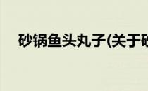 砂锅鱼头丸子(关于砂锅鱼头丸子的简介)