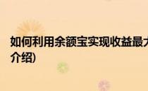 如何利用余额宝实现收益最大化(余额宝存款100天收益详细介绍)