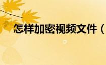 怎样加密视频文件（如何加密视频文件）