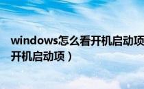 windows怎么看开机启动项（Windows系统怎么查看设置开机启动项）