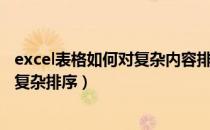 excel表格如何对复杂内容排序（在Excel中如何对表格进行复杂排序）