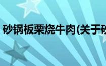 砂锅板栗烧牛肉(关于砂锅板栗烧牛肉的简介)