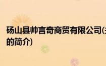 砀山县帅言奇商贸有限公司(关于砀山县帅言奇商贸有限公司的简介)
