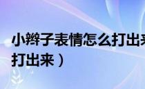 小辫子表情怎么打出来复制（小辫子表情怎么打出来）