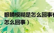 眼睛模糊是怎么回事有什么症状（眼睛模糊是怎么回事）
